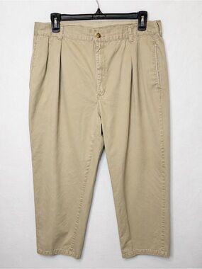 Duck Head Men’s Khaki Pants 38x30 Tan Pleated Front 100% Cotton Chinos